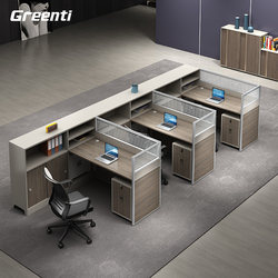 Company Staff Desk and Chair Combination 2/4/6 Staff Workstation Partition Office Deck Screen Desk