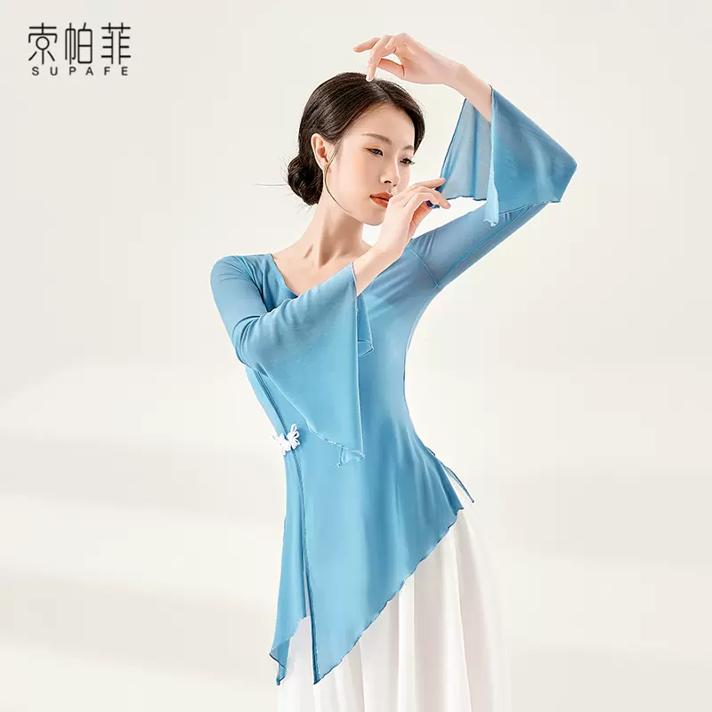 古典舞练功服中国舞蹈纱衣女演出服上衣形体飘逸网纱