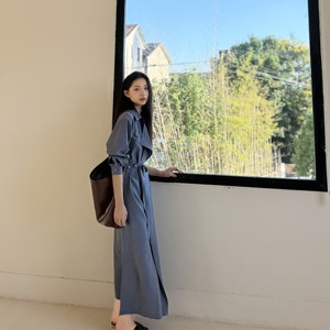 Philoli in the afternoon丨Rarity of mulberry silk silk crepe丨Dry silk fabric windbreaker dress-MY6191