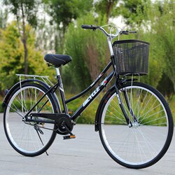 Bicycle for Adults, Men's and Women'S, 24inch 26inch Retro Style, Commuter Bike, Suitable for Elderly, General-Purpose, Lightweight