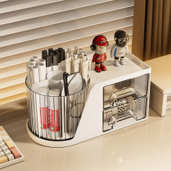 Desktop Storage Box, Multi-Functional Rotating Pen Holder, Student Desk Drawer-Type Stationery Box, Office Workstation Storage Rack