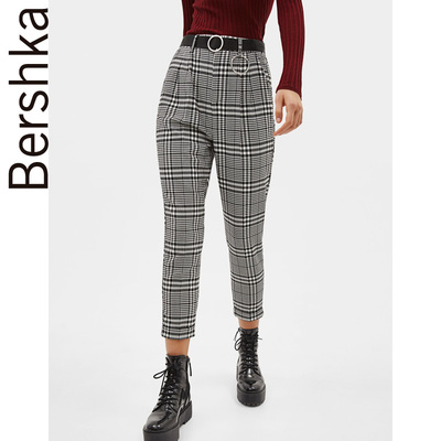 bershka plaid trousers