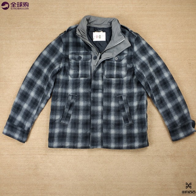 American Levi's/Levi's Men's Plaid Filled Thickened Warm Stand Collar ...