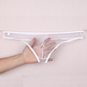 Men's underwear T pants are super thin and comfortable, transparent, transparent perspective bag, low -waist triangle fine mesh pants summer