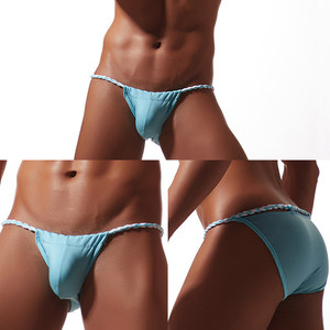 
Men's pure cotton high-cut rope briefs, sexy large bag, comfortable U-convex breathable boys' narrow-hem pants