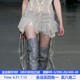 MSYOUCAN Show mesh spliced ​​pleated lace-up tassel skirt low-waisted hot girl old-fashioned miniskirt
