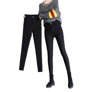 Plus -up leggings Female wearing 2020 autumn and winter new models thick waist, thin waist, thin black foot pencil magic
