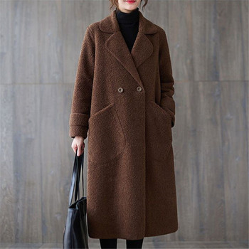 Fat mm300Jin [Jin equals 0.5kg] mid-length lamb wool coat for women