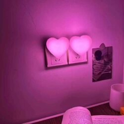 Night Light Led Switch Energy-Saving Couple's Room Atmosphere Couple's Bedroom Mood Bedside Lamp Sleep Romantic Heart Lamp