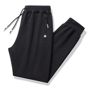 Pure cotton spring and autumn thin pants men's leisure pure color guard pants summer loose large size big size beam sports pants men's trousers