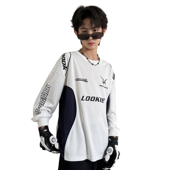 
Boys' long-sleeved T-shirt spring and autumn 2026 spring new medium and large children's men's jersey quick-drying bottoming shirt top 8