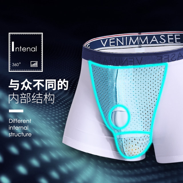 Men's underwear with scrotum support, bullet-style separation of ...