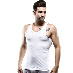 
Pierre Cardin underwear men's vest pure cotton elastic slim hurdle bottoming white vest PC3528