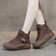 Casual thick sole women's shoes flat leather daddy shoes 2025 autumn new versatile high-top single shoes sports shoes trendy