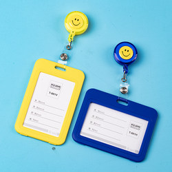 Double-Sided + Easy-Pull Buckle Horizontal and Vertical Transparent Employee Id Badge Work Badge Bus Retractable Buckle Badge Holder