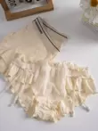 Quần lót cặp đôi màu kem cotton nguyên chất dành cho nam và nữ cùng phong cách thoải mái giữa eo gợi cảm thuần khiết dục vọng tam giác Quà tặng ngày lễ tình nhân 