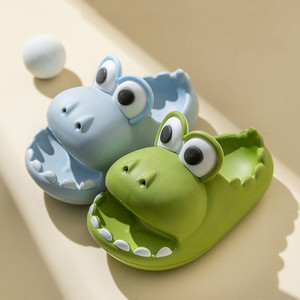 Children's sandals and slippers, summer boys and girls, thick soles, non slip, indoor wear, home decor, children's cartoon parent-child beach dinosaurs