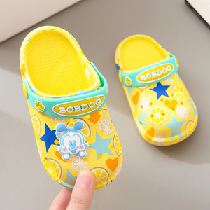 Bobdog/Babdog official children's slippers summer children's anti-slip hole shoes children's baby sandals beach