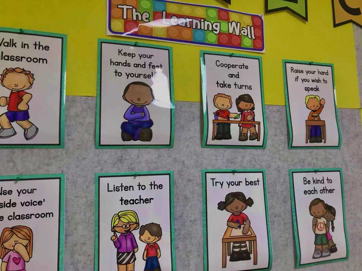 Classroom Rules教室规章制度英语幼儿园教师装饰背景墙 学校海报 | EBUY7 背景墙