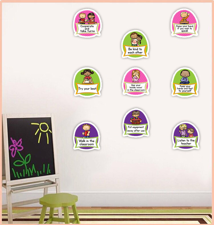 Classroom Rules教室规章制度英语幼儿园教师装饰背景墙 学校海报 | EBUY7 背景墙