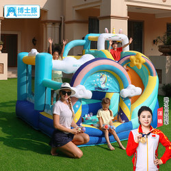 Doctor Dolphin Unicorn Inflatable Castle Indoor Small Home Use Children's Bouncy Castle Slide Inflatable Playground Naughty Castle