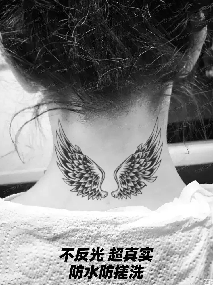 冬天专用 草本纹身贴脖子男 半永久持久防水仿真翅膀羽翼网红爆款