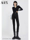 Black elastic belly-tightening high waist jeans for women in 2025 Spring and Autumn New Slim and Slim Slim and Tight Small Feet Pencil Pants