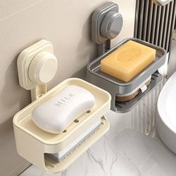 Suction cup soap box without punching wall-mounted home bathroom bathroom kitchen bathroom mirror bathroom mirror bathroom mirror