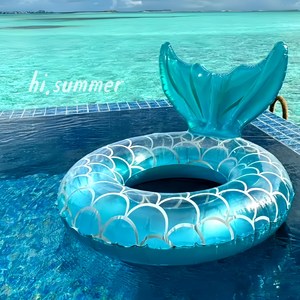 Mermaid swimming ring thickened children's adult armpit swimming ring anti-rollover buoyancy ring seaside check-in and photo artifact
