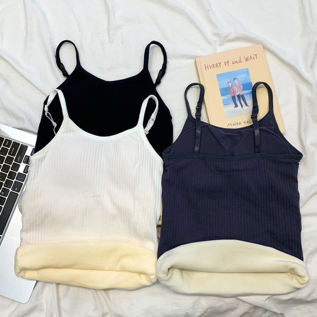 Plel of velvet thickened warm camisole vest Female in autumn and winter is thin and fashionable, fashionable and fashionable bottoming shirt top