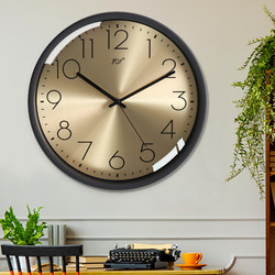 Tqj Nordic Metal Silent Wall Clock for Living Room and Bedroom, Stylish Home Clock, Simple Radio-Controlled Quartz Clock