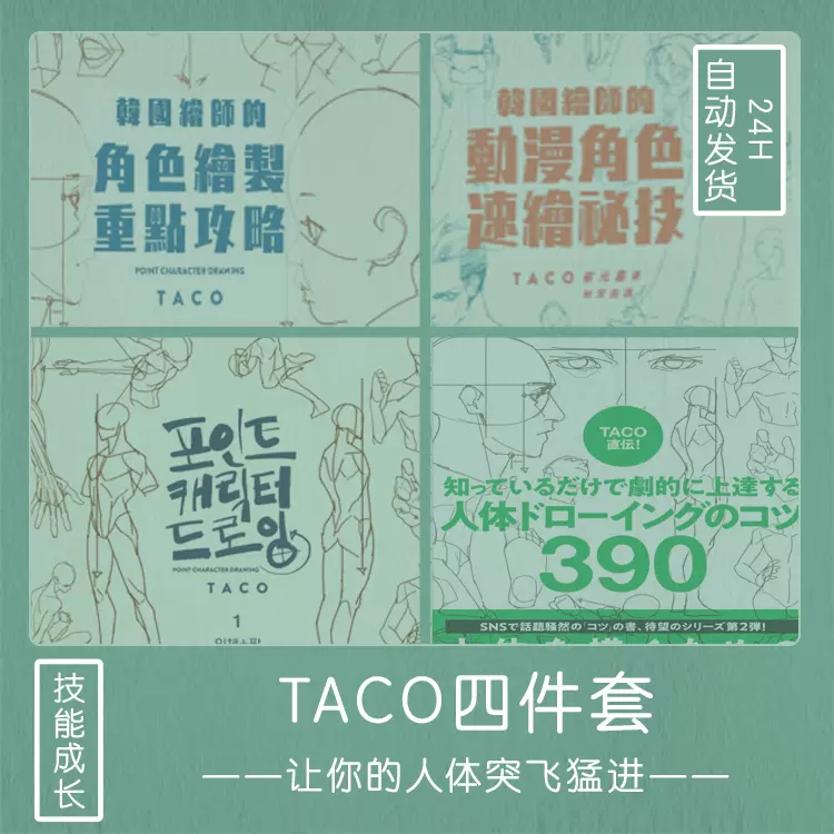 人体结构绘画重点电子版TACO重点黄线漫画动态参考中文p-d-f教程
