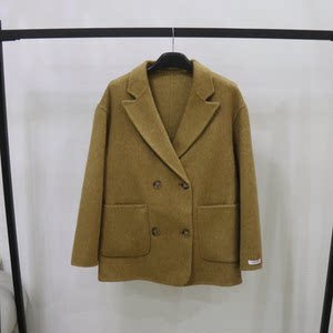 
Solid color mid-length buttoned wool coat winter 2024 new commuter long-sleeved double-sided wool coat for women
