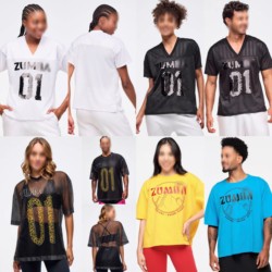 Zw New Quick-Drying Short-Sleeved T-Shirt Two-Color Sequin Short-Sleeved Sports Top Loose Version Men's and Women's Fitness Clothing