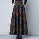 New spring skirt high waist mid-length wool pocket long skirt large a-line skirt wearing Nimei floral skirt