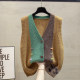 New Chinese style floral sweater vest for women 2025 autumn and winter new loose outer wear horse clip cardigan knitted vest vest