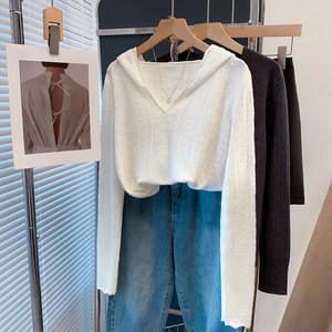 
Hooded Sweater Women's Pullover 2026 Spring and Autumn New Loose Tops Wear Knitted Sweaters Outside and Styled with Western Style Bottoming Shirts Trendy