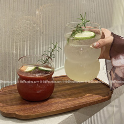 Cute and Creative Chubby Big-Bellied Glass Cup for Breakfast Milk, Sparkling Water, Iced Americano, Latte, Coffee, Heat-Resistant