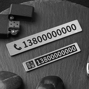 Stainless Steel Temporary Parking Number Brand Metal Motor Customized Car Call Moving Card Capsule#