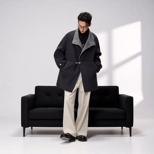 
w2x light luxury woolen coat men's short autumn and winter new winter double-sided woolen coat thickened men's clothing