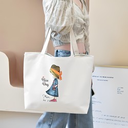 Canvas Bag for Women 2025 New Spring and Summer Work Commute Canvas Bag Fashionable Bag Simple Student Bag Tote Bag