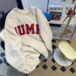 Autumn and Winter American Retro Ins Street Style Round Neck 2025 New Hoodless Fleece Sweatshirt for Men and Women Thin Top