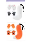 Amazon Châu Âu và Mỹ phong cách tai cáo headband đuôi động vật Halloween phù hợp với động vật móng vuốt mô phỏng sang trọng tai động vật cos phù hợp Đồ chơi đuôi cáo