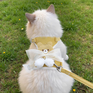 
Cat traction rope to prevent break-away, special cat walking rope, vest-style harness, I-shaped kitten cat walking rope