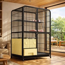 Cat Cage with Extra-Large Free Space for Home Use, Indoor Balcony with Integrated Toilet, New Style Cat Villa, Cat House and Nest