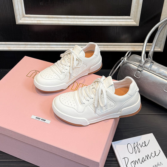 
Geshiyin genuine leather white shoes for women 2026 spring new fashion sports casual shoes thick-soled sneakers for women ins trend