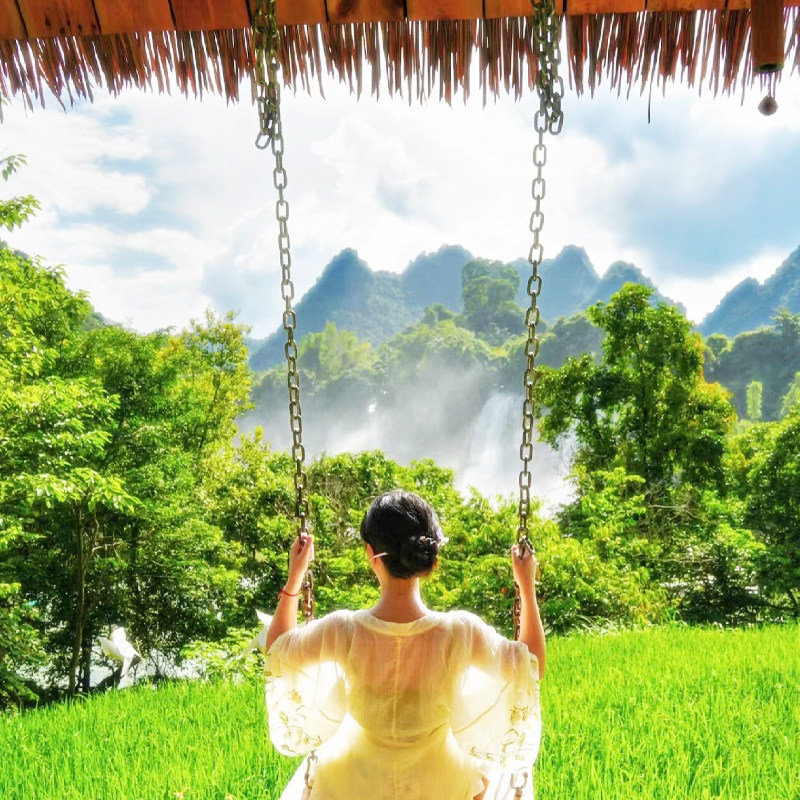 私家团】南宁崇左靖西百色3天游明仕+德天瀑布+鹅泉+浩坤湖