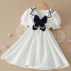Girls' Summer Dresses, Little Girls' Clothes, Summer Fashionable and Stylish Dresses for Older Children, Mid-Length Princess Dresses
