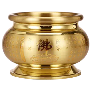 household pure yellow copper incense burner worship Latest Best