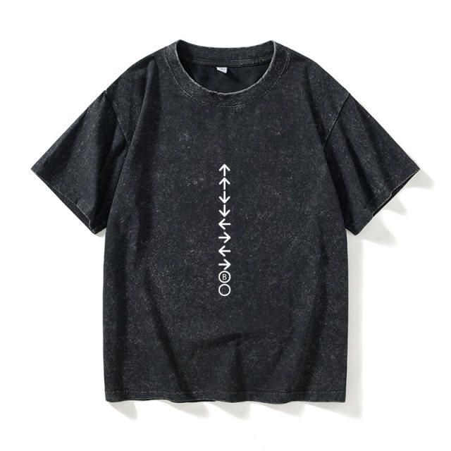 KONAMI logo T -shirt short -sleeved tide clothes female male round neck large size loose summer couple clothes on cotton